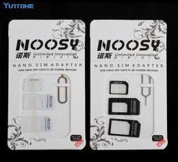 4in1 Noosy Nano Sim Card Adapter Micro Sim cards adapter Standard SIM Card Adapter With Eject pin For Iphone samsung 300pcslo2955803