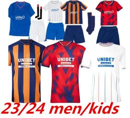 23 24 Rangers Soccer Jerseys 2023 2024 Away Glasgow COLAK ROOFE LUNDSTRAM HAGI BARKER MORELOS TAVERNIER KENT TILLMAN FC FASHION JR Football Shirt Men Kids Kit Boys 999