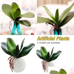 Decorative Flowers Wreaths Real Touch Phalaenopsis Leaf Artificial Plant Orc Auxiliary Material Flower Decoration Fake Plant1 Drop Dhptk