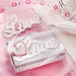 Party Favor Wedding Favors And Gifts "Words Of Love" Silver Metal Bookmark Birthday Decoration Products 50Pcs/Lot