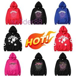 Designer Mans Kanyes Spider Hoodie Tracksuit Jacket Spi5er 555 Hoodies Fashion Streetwear Printed Hoody Men's and Women's Couple's Sweater Trend Red Black 6LYY