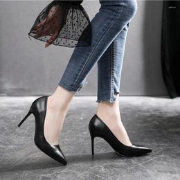 Dress Shoes 31-43 Black Work Women Professional High Heels Pumps Sexy Thin Heel Stiletto Ladies