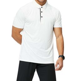 LU LU L Outdoor Men's Sport Polo Shirt Mens Quick Dry Sweat-wicking Short Top Men Wrokout Sleeve Fashion Brand Clothes