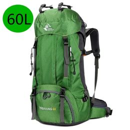 60L Outdoor Backpack Camping Climbing Bag Waterproof Mountaineering Hiking Backpacks Molle Sport Rucksack 240104