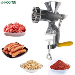 Stainless Steel Food Processor Handheld Manual Meat Grinder Sausage Stuffer Household Kitchen Tool Vegetable Chopper 240103