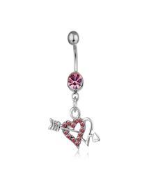 D0361 2 colors two hearts Belly Button Navel Rings Body Piercing Jewelry7509529