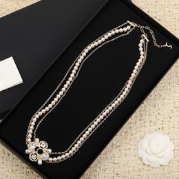 Pearl Waist Chain Womens Classic Temperament Double Layered Chain Designer Crystal Letter Waistband Ladies Dress Clothing Accessories Chains Belt