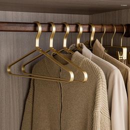 Hangers 5pcs/lot Aluminium Alloy Clothes Heavy Duty Suit Coat Hanger Anti-Slip Seamless Metal Drying Rack Wardrobe Organiser