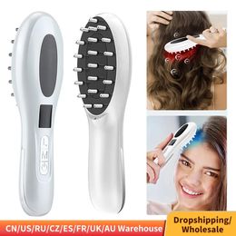 Electric Vibration Hair Growth Massage Comb Red Light Therapy Hair Massage Comb Portable Micro-current Medicine Applicator Comb 240104