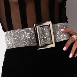 Belts Fashion Sparkly Rhinestone 110 cm Waist Belt Adjustable Width Belts for Women Hot Selling Hight Street Night Party Accessories