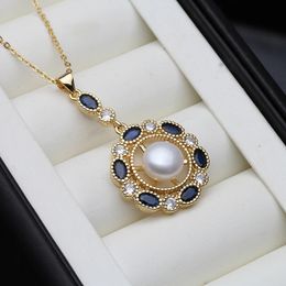 2024 Trendy freshwater pearl necklace Trendy gold-plated pearl pendant wife and mother's anniversary gift 240104