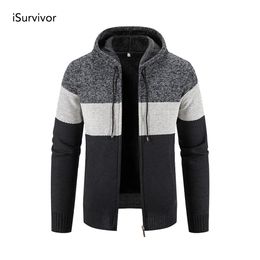 Men's Sweaters Cardigans Winter Warm Hooded Sweatearcoat Men Causal Knitwear Sweatear Jackets Coats Knitted 240104