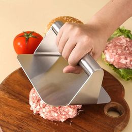 Burger Press Stainless Steel NonStick Meat Beef Grill Round Square Hamburger Smasher for Patty Maker Barbecue Cooking Supplies 240103