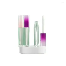 Storage Bottles 5ml Empty Lipglaze Bottle Six Sides Gradient Pink Purple Plastic Cosmetic Packaging Container Refillable Lip Gloss Tube 30