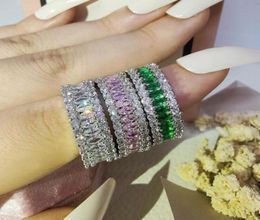 2022 Choucong Brand Wedding Rings Handmade Luxury Jewellery 925 Sterling Silver Marquise Cut Emerald CZ Diamond Gemstones Eternity P5851688