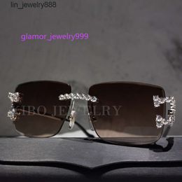 Hip Hop Metal Frame Iced Out 4mm Diamond Moissanite GlassesMoissanite glasses