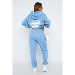 White Foxs Women Tracksuits Spring Autumn Winter New Hoodie Set Fashionable Sporty Long Sleeved Pullover Hooded Two-piece Set 12 Colours 392