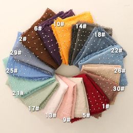 Scarves 32 Colours 180x90cm Women Shawl Hijab Cotton Linen Muslim Long Headscarf Head Wraps Solid Pearl Female Plain Scarf