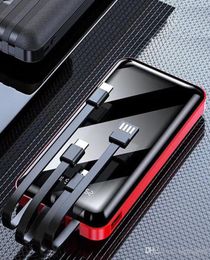 Portable Power Bank 20000mAh Fast Charging Full Screen Builtin 4 Cables External Battery for Xiaomi Samsung3552836