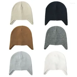 Berets Solid Colour Ear For Protection Caps Light Warm Autumn And Winter Cycling Running Hats Men An