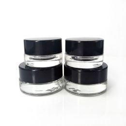 Mini Clear Tank Round Box Glass Jar cosmetic container 3ml 5ml cream Oil collection Makeup Sample Jar oil Packaging Bottle Accessories Tool
