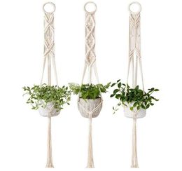 Macrame Plant Hanger Set Of 3 Indoor Wall Hanging Planter Basket Flower Pot Holder Boho Home Garden Decor Boho Hanging Planter1338610