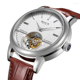 Wristwatches BOUX Automatic Tourbillon Watches Business ST8002 Full Self-Wind Movement Sapphire Glass Men's Mechanical Wristwatch Waterproof