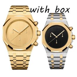High Quality Reloj 42mm Top Designer Stainless Steel Bracelet Christmas Gift Gold Black Sapphire Glass Spitzenuhr twist watch Men's Quartz VK Watch