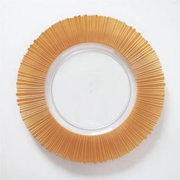 Plates 13 Inch Gold Rim Transparent Plate Party Wedding Decoration Plastic Charger