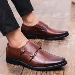 WEH Men shoes Comfortable Gentleman's Stylish Business Formal Shoes Leather Oxford Dress Shoes Men Wedding Party Oxfords 38~48 240103