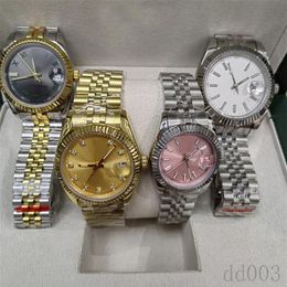 Designer watches high quality datejust wristwatch womens pink white diamond montre waterproof mens watch plated gold silver automa229N