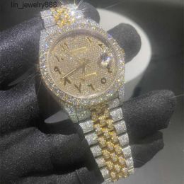 2023 VVs automáticos personalizados D Moissanite Sparkling com Diamond Designer Men's Watch