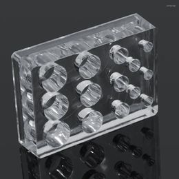 Tattoo Inks Fashion 14 Holes Acrylic Square Ink Caps Holder Clear Crystal Pigment Cups Stand Rack Tray Makeup Container Supply