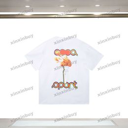 xinxinbuy 2024 Men designer Tee t shirt Paris torch printing Crew Neck short sleeve cotton women Black Grey red S-2XL