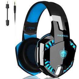 Cell Phone Earphones KOTION EACH G2000 Gaming Headphones Wireless Bluetooth 5.0 Stereo Game Earphone Headset With Mic LED Light For Computer PC Gamer YQ240105
