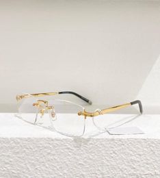 Titanium classic luxury designer sunglasses Frame Ultralight Glasses Business Casual Men Women Gold Silver Coffee Rimless Eyeglass3581884