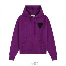 Pull Amis Amisweater Knitted Sweater Hoody Am i Paris Hooded Pullover Men Women Casual Sweatshirts Amiparis Coeur Heart Love Pattern Sweat Jumper 58mfvxbr