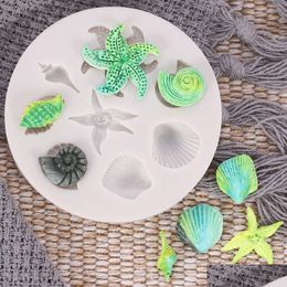 Other Home Garden Starfish Cake Mod Ocean Biological Conch Sea Shells Chocolate Sile Mould Diy Kitchen Liquid Tools Drop Delivery Dhndx