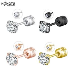 1 Pair Steel Ear Piercing Studs Tragus lage Earring Cubic Zirconia Stud Earrings 20G Stainless Steel Studs1171016