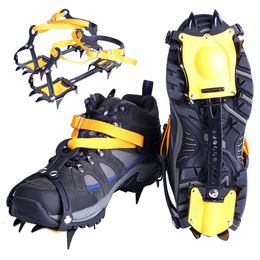 1 Pair 10 Teeth Climbing Crampons for outdoor winter Walk Ice Fishing Snow Shoes Antiskid Shoes Manganese Steel Shoe Covers 240104