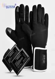 Winter Electric Heating Gloves For Riding Biking Fishing Outdoor Sports Use 36 hours 2200mAh Battery Heated Gloves Touch Screen3494209256