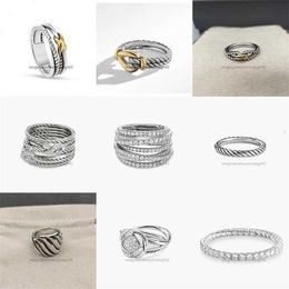 Designer X Jewellery Rings for Braided Women Luxury for ring designer Fashion Jewellery Hollow Out Cross Classic Copper Ring Wire Engagemen Kadn