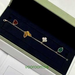 Fanjia Lucky Five Flower Bracelet Female 925 Silver Plated 18K Gold Love Butterfly Medal Fritillaria With Box