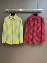 luxury brand men's shirt plaid Colour all-match shirt fashion casual business social chicken tail shirt brand spring and autumn slimming the most fashionable clothing