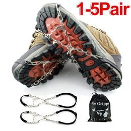 6 Teeth Steel Ice Gripper Spike for Shoes Anti Slip Hiking Climbing Snow Spikes Crampons Cleats Chain Claws Grips Boots Cover 240104