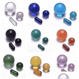 Smoking Pipes Glass Smoking Marble Terp Slurper Set Coloured 20Mm 12Mm Ball Insert With Pill For Slurpers Quartz Banger Nails Water Bon Dhsza