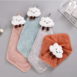 Towel Cloud Hand Cartoon Clouds Antibacterial Breathable Hanging Handkerchief Quick Dry Kitchen Bathroom Absorbent Towels