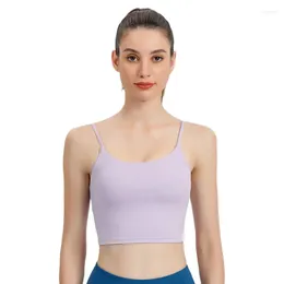 Racing Jackets Sport Bra For Ladies Yoga Tops Women Breathable Summer Vest Thin Strap Shockproof Gym Fitness Athletic Brassiere Solid