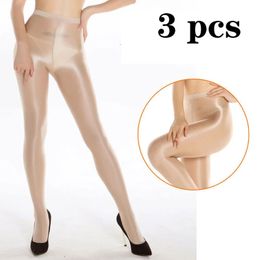3pcs/lot 70D Women Sexy Shiny Glossy Pantyhose oil Tights thick good quality One Line Crotch oil Stockings wholesale 240105