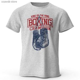 Men's T-Shirts King of The Ring Boxing Champion Printed T Shirt for Men Women Vintage GYM Apparel Tops Tees T240105